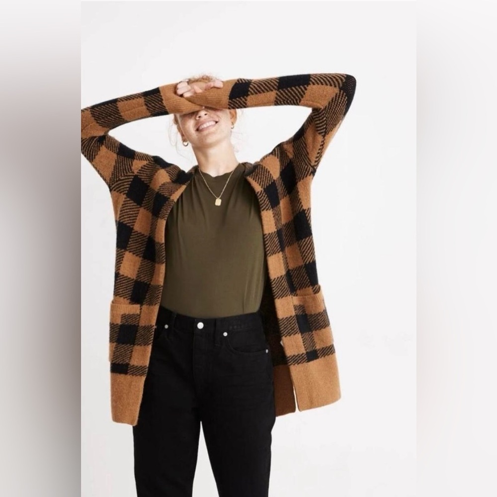 Madewell Buffalo Check Kent Brown/Black Cardigan